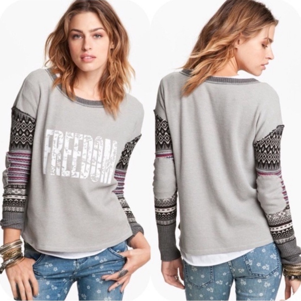 FREE PEOPLE We The Free Freedom Thermal Top, Size Medium